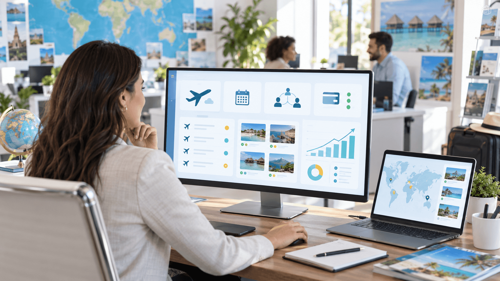 Travel agency booking software dashboard for growing travel businesses